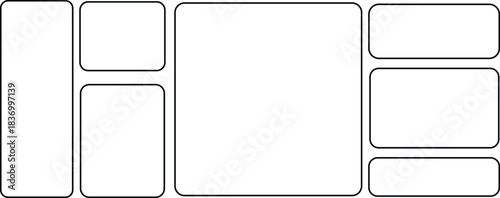 Minimalist Outline UI Layout Frames Set.