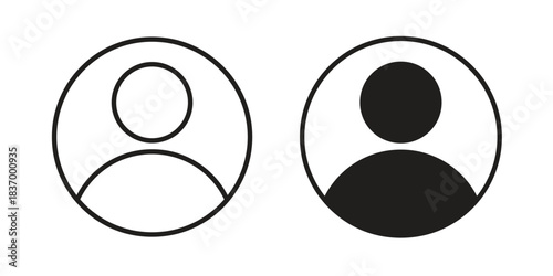 Account icons in black glyph and liner versions for design.