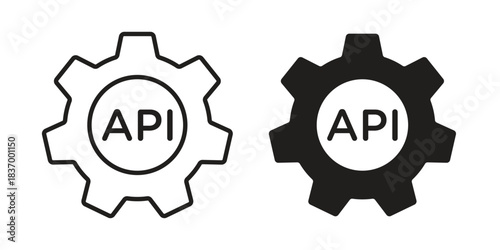 API icons in black glyph and liner versions for design.
