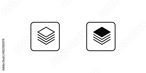 Layers  set icon with white background vector stock illustration