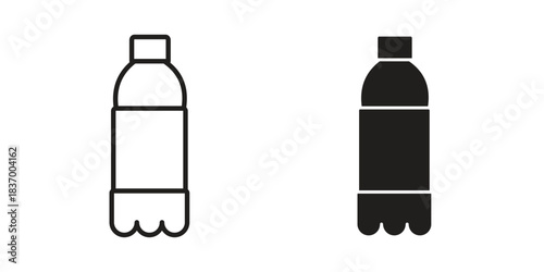 Bottle icons in black glyph and liner versions for design.