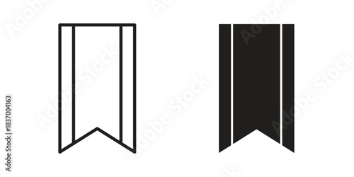 Bookmark icons in black glyph and liner versions for design.