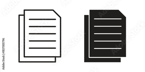 Copy icons in black glyph and liner versions for design.