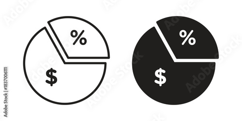 Dividend icons in black glyph and liner versions for design.