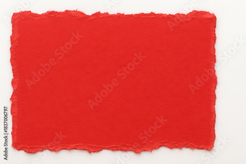 torn soft red paper isolated on white background,realistic torn red paper edges,Torn Paper christmas frame effect mockup.