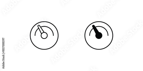 Speed Meter set icon with white background vector stock illustration