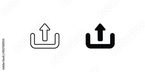 Upload set icon with white background vector stock illustration