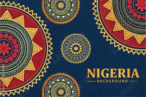 Vibrant Abstract Design Inspired by Traditional Nigerian Patterns and Colors