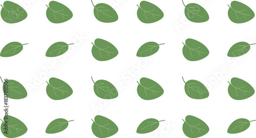“Seamless green leaf pattern background for eco friendly design, natural decoration, botanical illustration, organic nature texture in vector format”