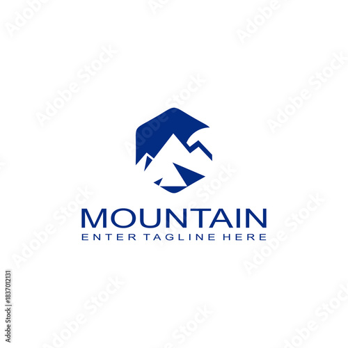 Mountain logo design, mountain range, vector, travel, outdoor, camping, valley, adventure, silhouette, outdoor, graphic, peak, element, shape, expedition, camp	