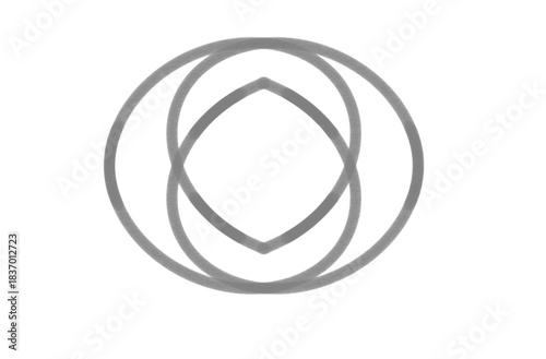 Elegant abstract geometric pattern featuring overlapping circles and a central diamond shape creating spiritual harmony