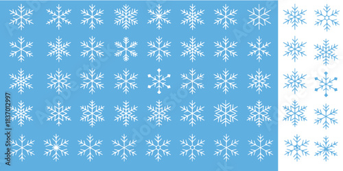 Delicate snowflakes on a light blue background bring a cool, wintery feel perfect for seasonal projects and holiday promotions