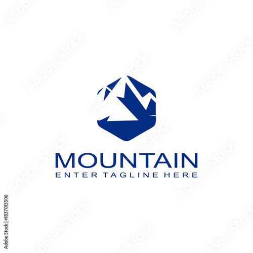 Mountain logo design, mountain range, vector, travel, outdoor, camping, valley, adventure, silhouette, outdoor, graphic, peak, element, shape, expedition, camp	