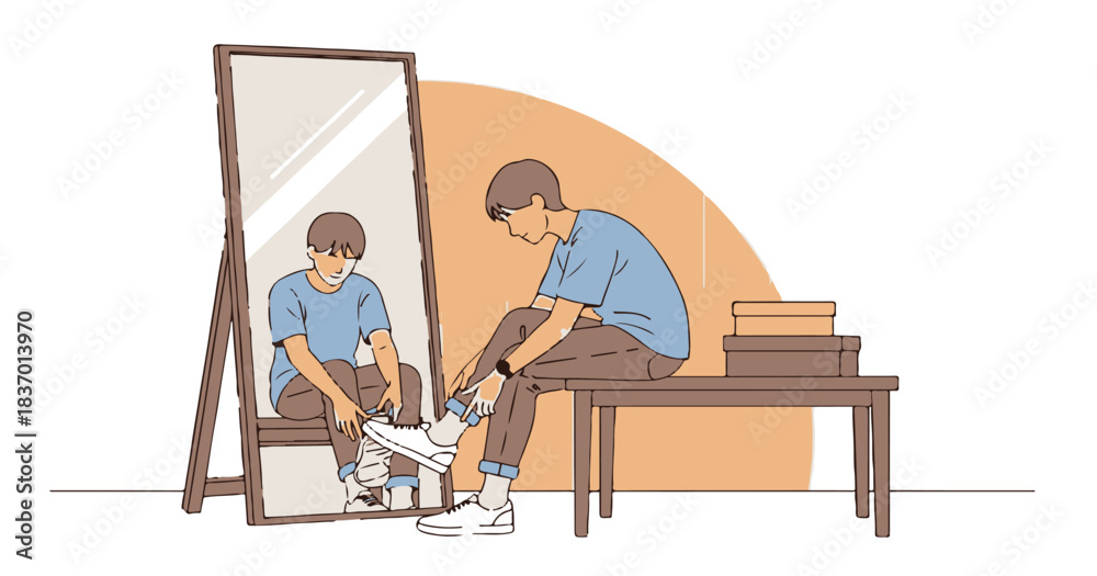 Fototapeta premium Artist couple working indoors, painting a wall in their new family home