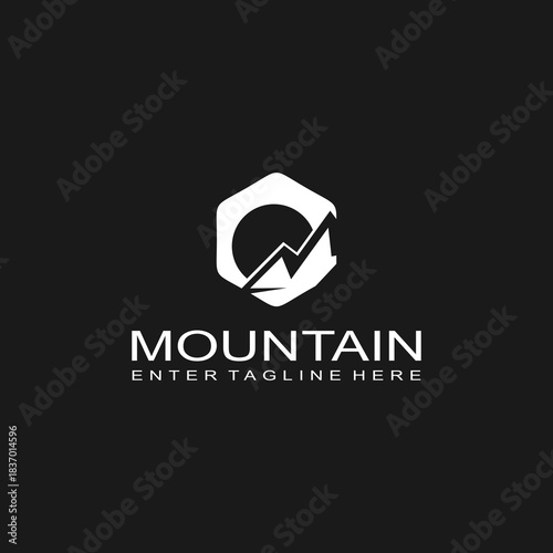 Mountain logo design, mountain range, vector, travel, outdoor, camping, valley, adventure, silhouette, outdoor, graphic, peak, element, shape, expedition, camp	
