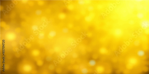 Festive golden bokeh abstract background with bright Christmas glitter lights and glowing yellow holiday sparkle texture for a shiny celebration design
