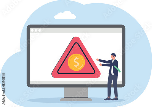 illustration of caution and awareness about the declining value of the dollar
