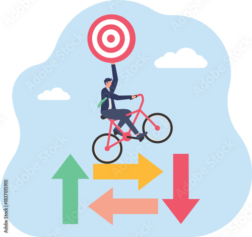 illustration of focusing on completing business project targets unaffected by uncertain financial policies
