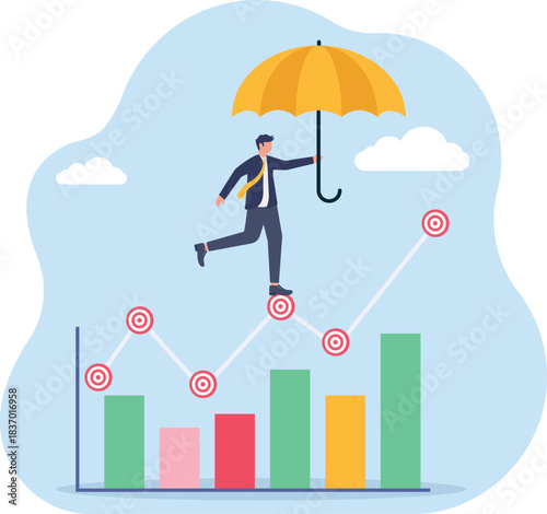 illustration of step-by-step improve business target performance for growth
