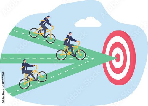 illustration of competition among employees to achieve company business targets
