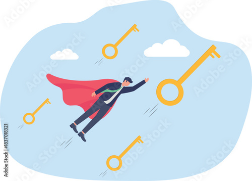 illustration of high-performing employees try to enhance company performance related to business solutions
