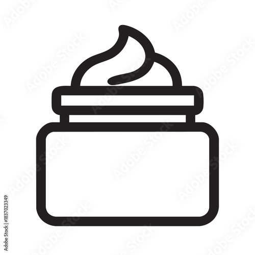 Cream jar line icon design. cosmetic product vector illustration for skin care product