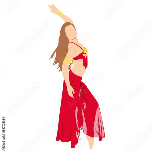 Beautiful belly dancer vector illustartion.