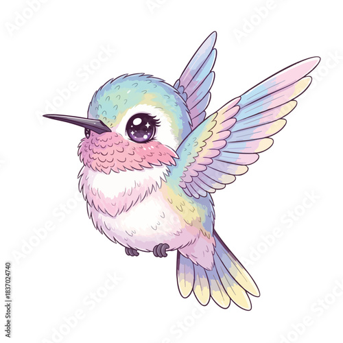 Vibrant Watercolor Hummingbird Illustration
