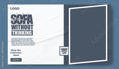 Modern home decor collection featuring stylish furniture and interior design ideas with discount offer.
Modern furniture for sale advertisement with 20 percent off discount and lifestyle images showca