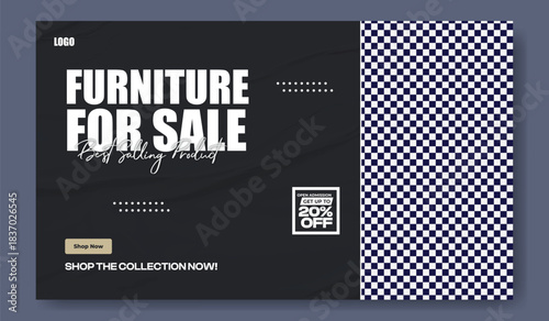 Modern home decor collection featuring stylish furniture and interior design ideas with discount offer.
Modern furniture for sale advertisement with 20 percent off discount and lifestyle images showca