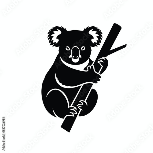 Koala Climbing Tree Silhouette