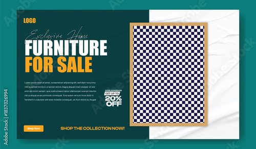 Modern home decor collection featuring stylish furniture and interior design ideas with discount offer.
Modern furniture for sale advertisement with 20 percent off discount and lifestyle images showca