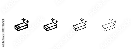 Collection eraser line icon set, white background, eps10.