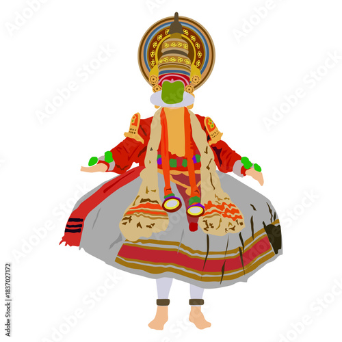 Kathakali dancer,  dance performance, Kerala India tradition costume full body