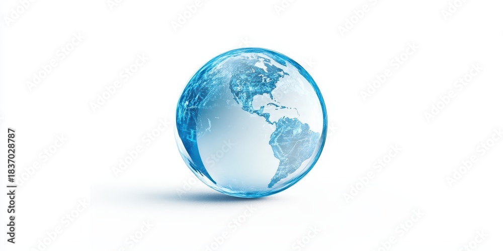 Fototapeta premium Abstract digital globe with global network connection.