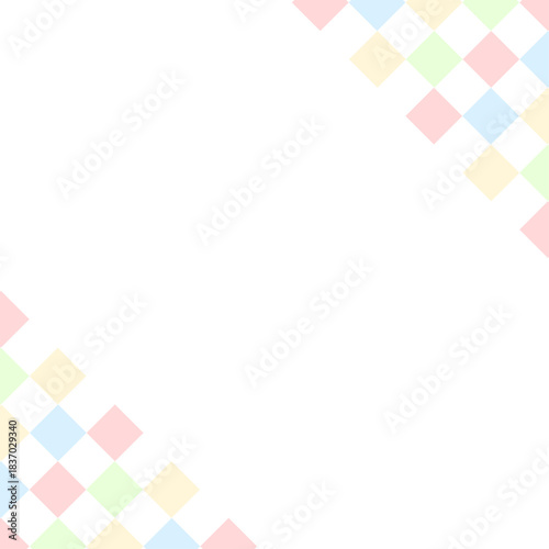 正方形の背景　カラフルなタイル柄