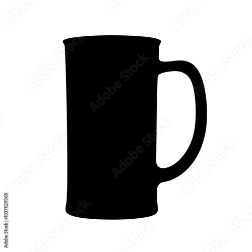Simple black silhouette icon representing a traditional handled beer mug or stein