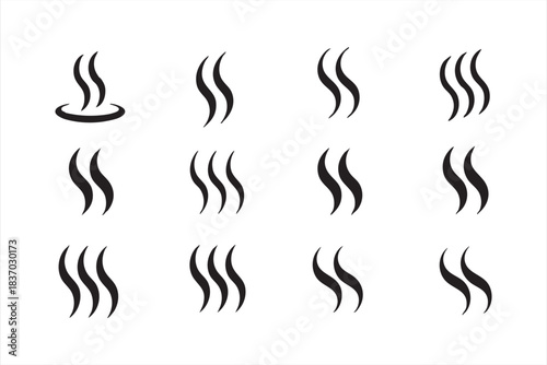 Modern Steam Illustrations Representing Hot Dishes and Warm Meals