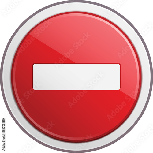 A red circular icon with a white horizontal bar in the center, symbolizing stop, minus, or prohibition.