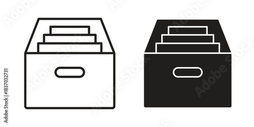 Archives icons symbol, logo illustration. Vector graphics set