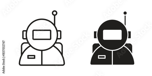 Astronaut user icons symbol, logo illustration. Vector graphics set