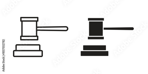 Auction icons symbol, logo illustration. Vector graphics set