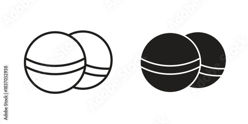 Bath salts bomb icons symbol, logo illustration. Vector graphics set