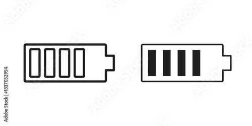 Battery icons symbol, logo illustration. Vector graphics set