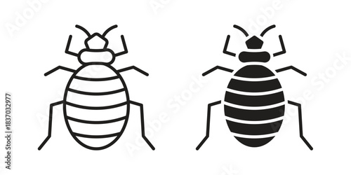 Bedbug icons symbol, logo illustration. Vector graphics set