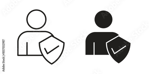 Beneficiary icons symbol, logo illustration. Vector graphics set