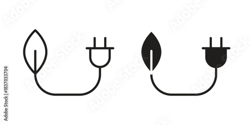 Biomass energy icons symbol, logo illustration. Vector graphics set