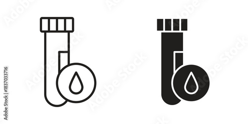 Blood sample icons symbol, logo illustration. Vector graphics set