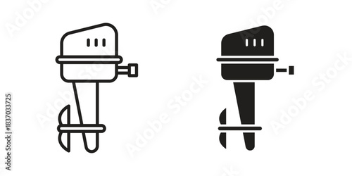 Boat Engine icons symbol, logo illustration. Vector graphics set