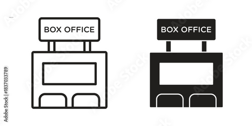 Box office icons symbol, logo illustration. Vector graphics set